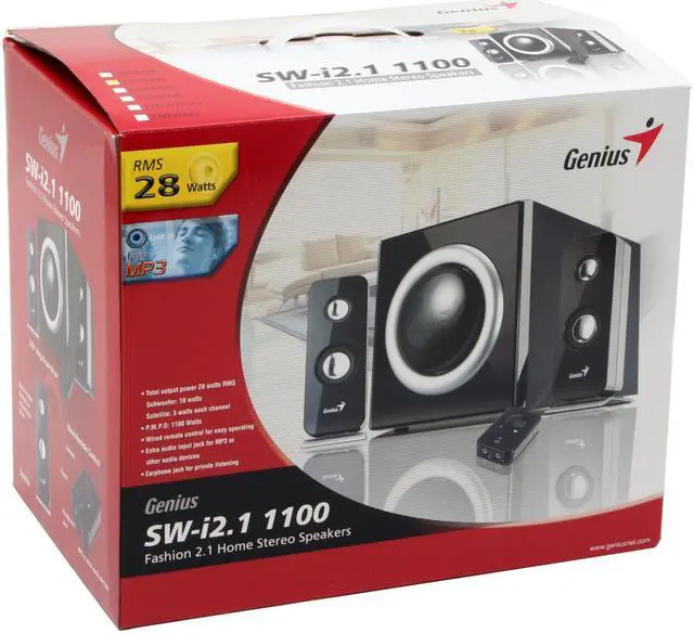 Alt view image 12 of 12 - Genius SW-i2.1 1100 28 Watts 2.1 Audio System