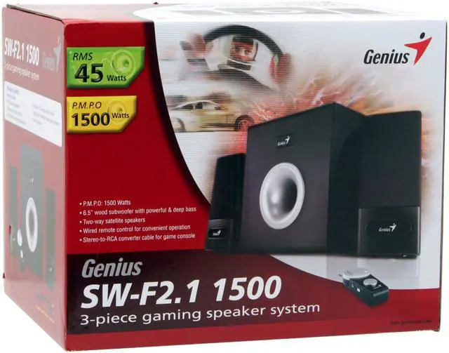 Alt view image 9 of 9 - Genius SW-F2.1 1500 45 watts 2.1 Gaming Speaker System