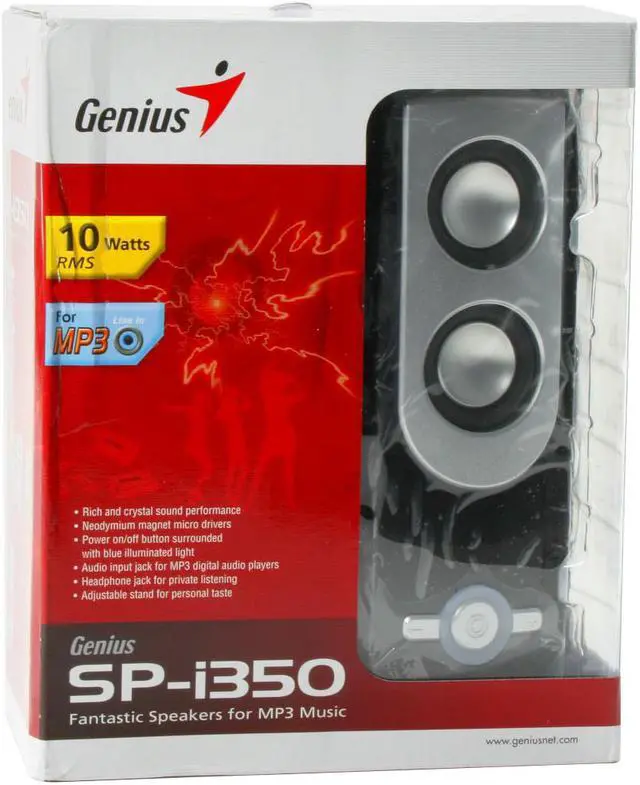 Alt view image 10 of 10 - Genius SP-i350 10 Watts RMS 2.0 Black Expert Speakers for MP3 & NB