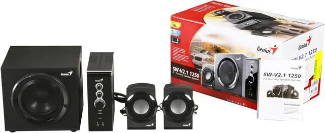 Alt view image 14 of 14 - Genius SW-V2.1 1250 36 Watts RMS 2.1 4-piece Gaming Speaker System