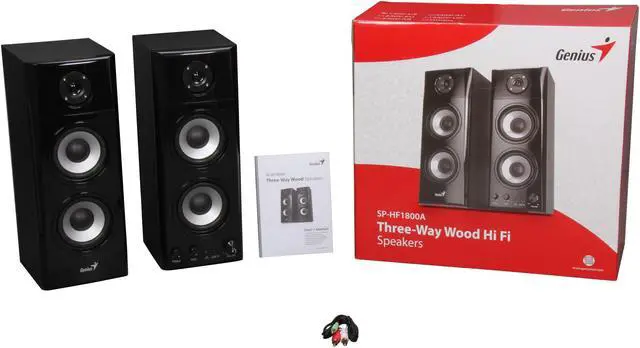 Alt view image 5 of 5 - Genius SP-HF1800A 50 W 2.0 Three-way Hi-Fi Wood Speakers