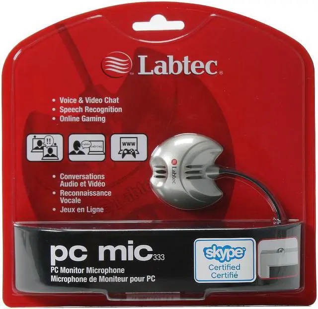 Alt view image 2 of 2 - Labtec PC Mic 333 980184-0403 Silver 3.5mm Connector Microphone