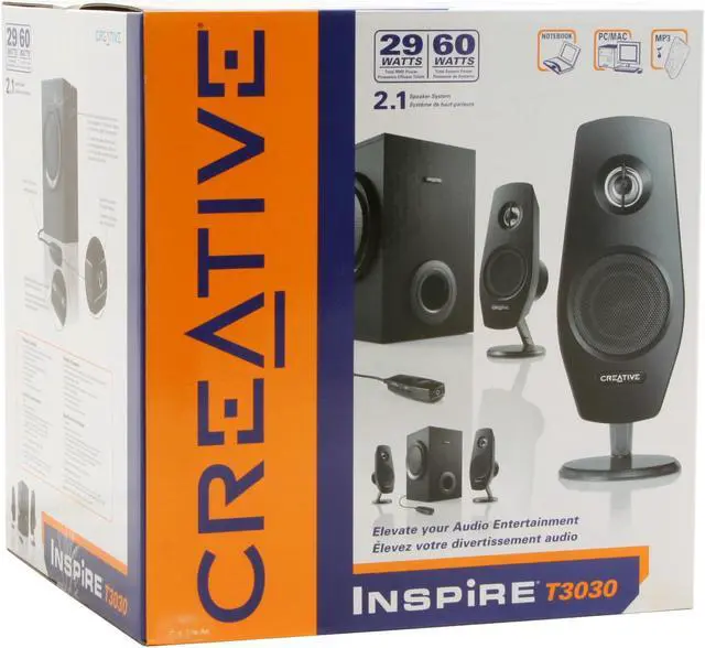 Alt view image 8 of 8 - Creative Inspire T3030 29 W 2.1 Speaker