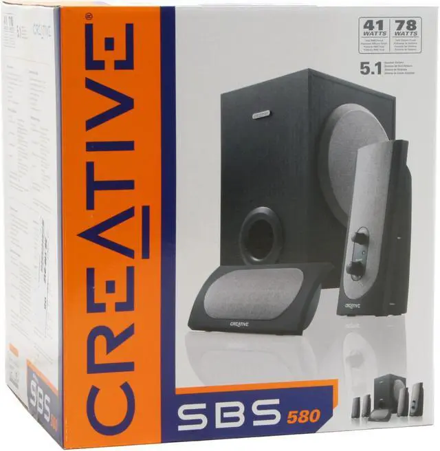 Alt view image 8 of 8 - Creative SBS580 41 W 5.1 Speaker
