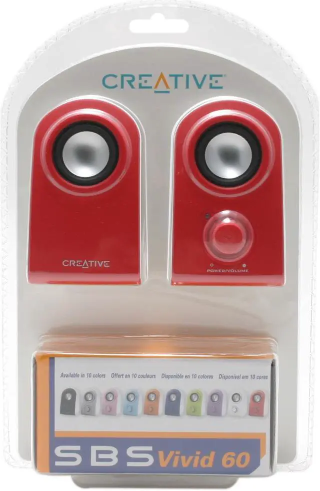 Alt view image 2 of 2 - Creative SBS Vivid 60 Red 6 Watts 2.0 Speaker