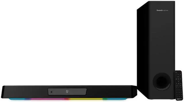 Alt view image 4 of 4 - Creative Sound Blaster Katana V2X 5.1 Multi-Channel Gaming Soundbar with Compact Subwoofer, 180W Peak Power, ft Tri-Amplified 5-Driver Design, Super X-Fi Technology, and RGB Lighting