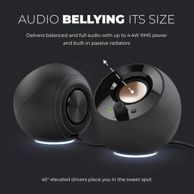 Alt view image 3 of 5 - Creative Labs Pebble SE 2.0 Speaker System - 4.40 W RMS - Black