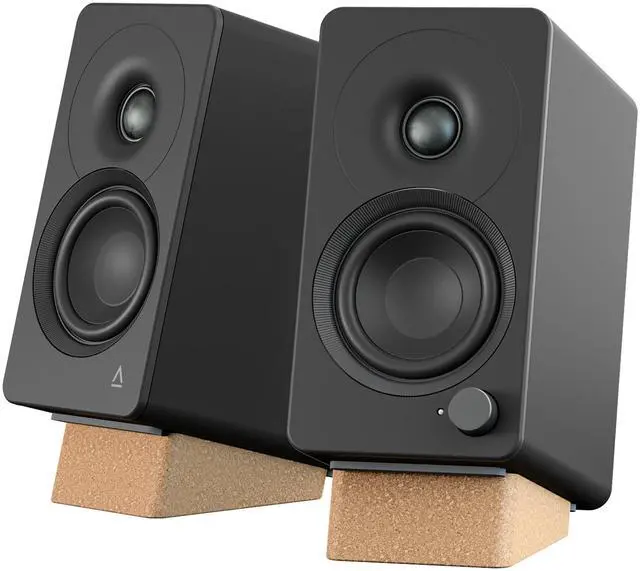 Alt view image 7 of 10 - Creative XF1 PC Speakers, Bluetooth 6.0, 72W RMS, Hi-Res Audio, LDAC, AAC | Computer speakers, Compact, Sub-Out, Parametric EQ, Desktop Mode, Bookshelf, Turntable, Speaker Isolation Stand, Black