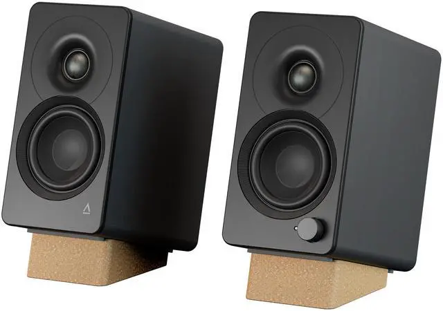 Alt view image 8 of 10 - Creative XF1 PC Speakers, Bluetooth 6.0, 72W RMS, Hi-Res Audio, LDAC, AAC | Computer speakers, Compact, Sub-Out, Parametric EQ, Desktop Mode, Bookshelf, Turntable, Speaker Isolation Stand, Black