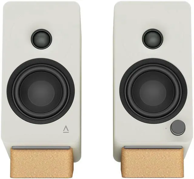 Alt view image 9 of 9 - Creative XF1 PC Speakers, Bluetooth 6.0, 72W RMS, Hi-Res Audio, LDAC, AAC | Computer speakers, Compact, Sub-Out, Parametric EQ, Desktop Mode, Bookshelf, Turntable, Speaker Isolation Stand, White