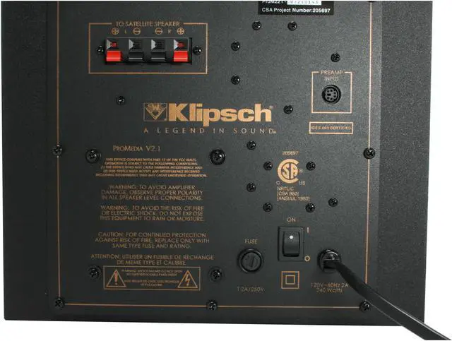 Alt view image 4 of 14 - Klipsch ProMedia 2.1 Max Burst Power: 200 watts @ < 1% THD 2.1 Speaker System