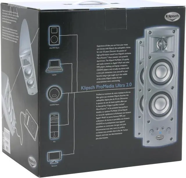 Alt view image 6 of 6 - Klipsch ProMedia Ultra 2.0 Silver 30 watts 2.0 Personal Audio System