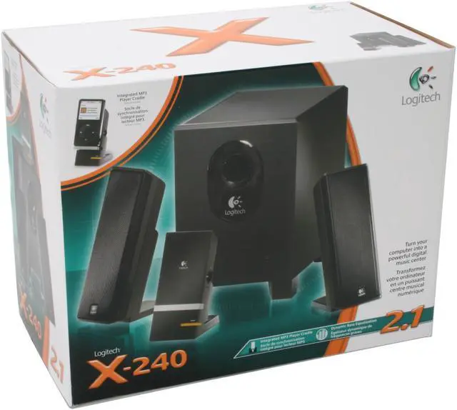 Alt view image 11 of 11 - Logitech X-240 25 Watts RMS 2.1 Speaker System