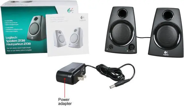 Alt view image 5 of 4 - Logitech Z130 5 Watts 2.0 Speakers (980-000417) - Black