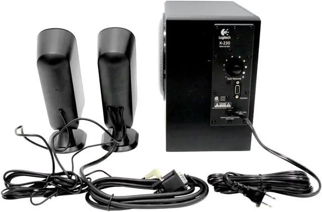 Alt view image 4 of 6 - Logitech X-230 32 Watts 2.1 Black Speakers