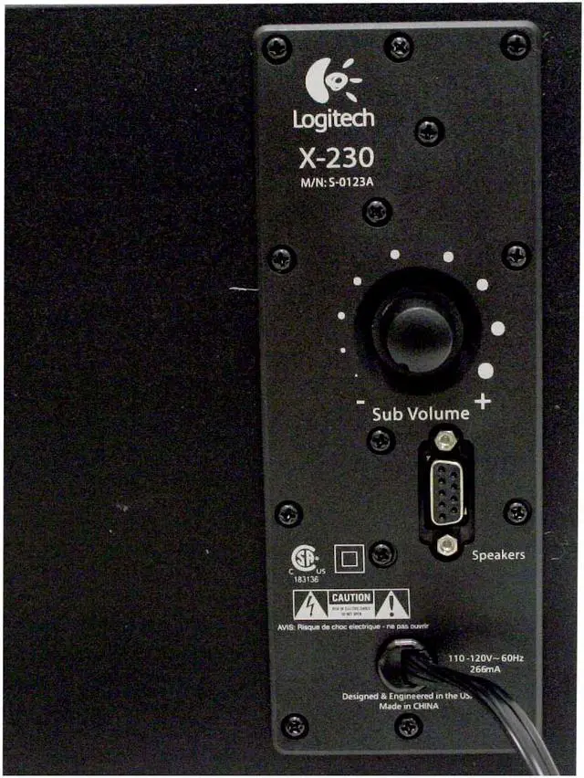 Alt view image 5 of 6 - Logitech X-230 32 Watts 2.1 Black Speakers