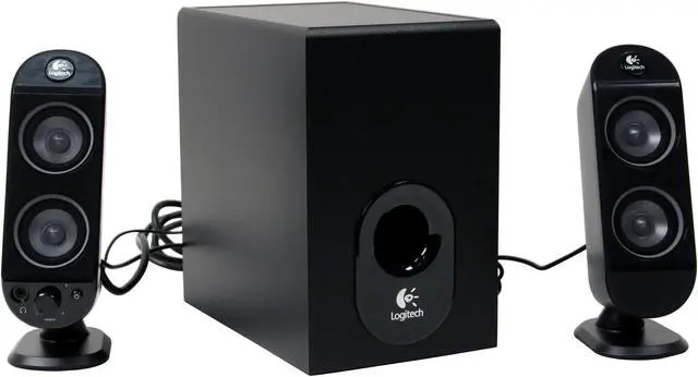 Alt view image 4 of 7 - Logitech X-230 32 watts RMS 2.1 Black Speaker System - OEM