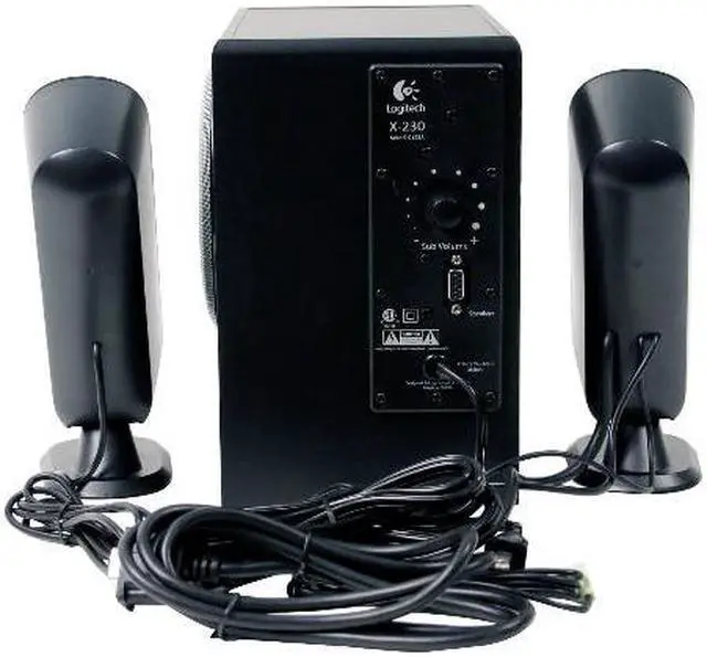 Alt view image 5 of 7 - Logitech X-230 32 watts RMS 2.1 Black Speaker System - OEM