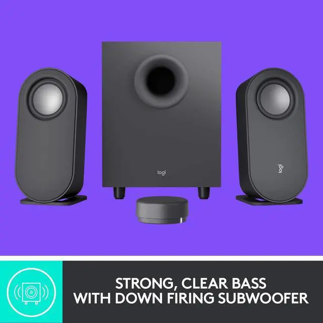 Alt view image 9 of 9 - Logitech Z407 Bluetooth Computer Speakers with Subwoofer and Wireless Control, Immersive Sound, Premium Audio with Multiple Inputs, USB Speakers