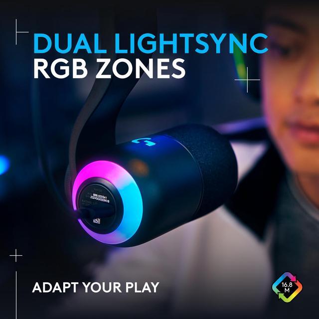 Alt view image 3 of 6 - Logitech G Yeti GX Dynamic RGB Gaming Microphone with LIGHTSYNC, USB Mic for Streaming, Supercardioid, USB Plug and Play for PC/Mac - Black