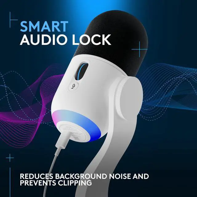 Alt view image 5 of 6 - Logitech G Yeti GX Dynamic RGB Gaming Microphone with LIGHTSYNC, USB Mic for Streaming, Supercardioid, USB Plug and Play for PC/Mac - Off White