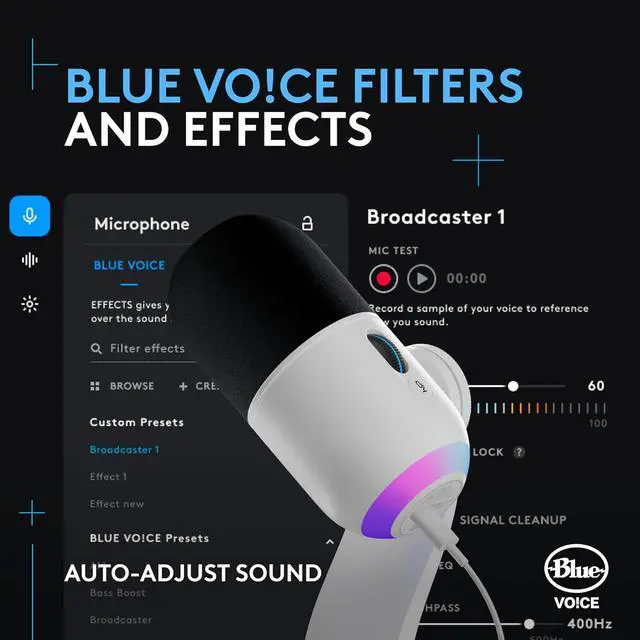 Alt view image 4 of 6 - Logitech G Yeti GX Dynamic RGB Gaming Microphone with LIGHTSYNC, USB Mic for Streaming, Supercardioid, USB Plug and Play for PC/Mac - Off White