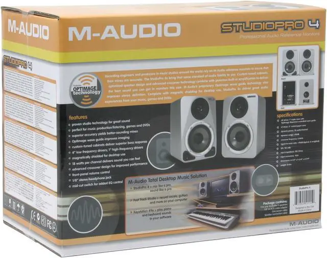 Alt view image 6 of 6 - M-AUDIO StudioPro 4 36 watts 2.0 Professional Audio Monitor