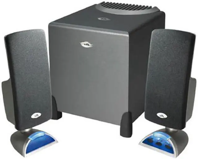 Alt view image 2 of 2 - Cyber Acoustics CA-3090 9 Watts total RMS 2.1 3 Piece Flat Panel Design Subwoofer & Satellite Speaker System - OEM