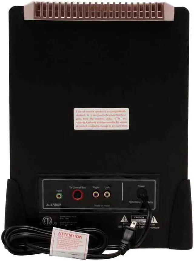 Alt view image 4 of 9 - Cyber Acoustics A-3780rb 180 watts 2.1 Subwoofer and Satellite Speaker System