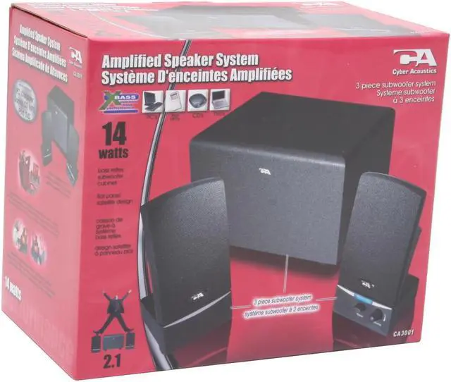 Alt view image 6 of 6 - Cyber Acoustics CA3001RB 8 Watts 2.1 Speakers