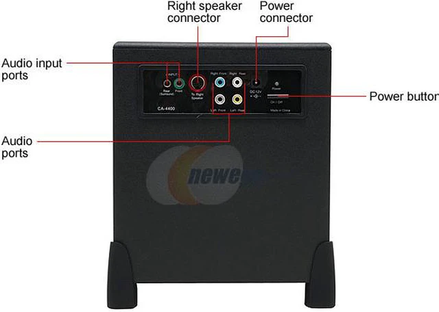 Alt view image 3 of 9 - Cyber Acoustics CA4400WB 45 watts 4.1 Black Speaker - OEM