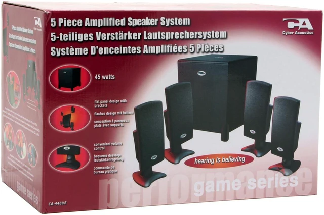 Alt view image 9 of 9 - Cyber Acoustics CA4400WB 45 watts 4.1 Black Speaker - OEM
