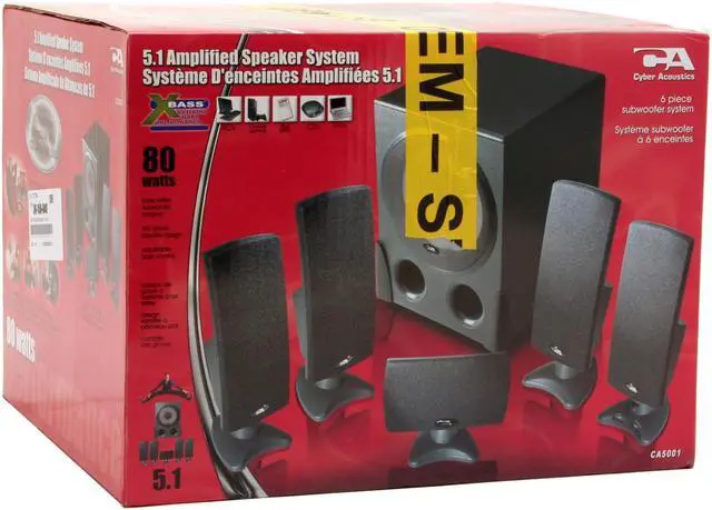 Alt view image 10 of 10 - Cyber Acoustics CA5001WB 80 watts 5.1 Black Speaker - OEM