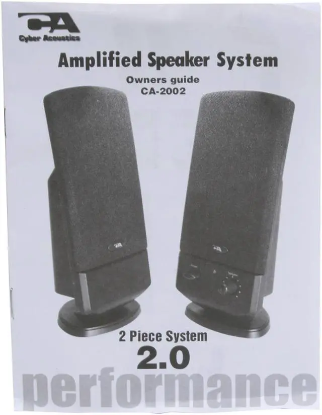 Alt view image 8 of 9 - Cyber Acoustics CA-2002 2.0 2 Piece Amplified Computer Speaker System