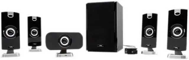 Main image of Cyber Acoustics CA-5402 40Watts 5.1 5 Piece Flat Panel Design Subwoofer & Satellite Speaker System