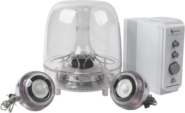 Alt view image 2 of 7 - LOGISYS Computer SP6006CL 40 Watts RMS 2.1 Multimedia Clear Speakers w/Blue LEDs