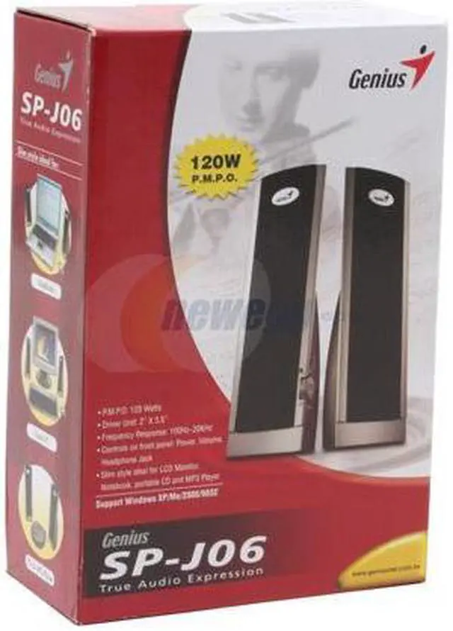 Alt view image 3 of 3 - Genius SP-J06 2 Watts 2.0 Thin Flat Speaker