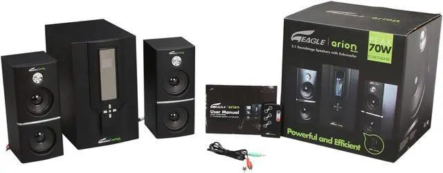 Alt view image 11 of 11 - Eagle ET-AR504LR-BK 35 Watts RMS 2.1 Black Soundstage Speakers