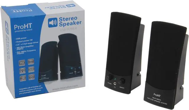 Alt view image 5 of 5 - inland 88037 Output power: 1W ProHT USB Powered Stereo Speakers