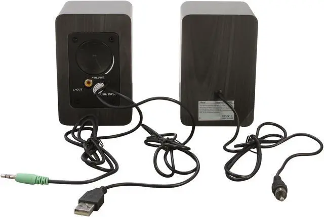 Alt view image 4 of 5 - Rosewill RISP-11002 4 Watt 2.0 Wooden Speaker System