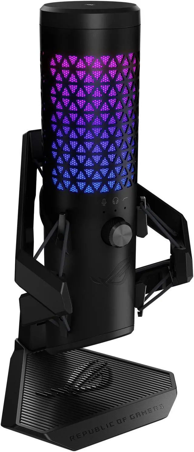 Alt view image 3 of 4 - ASUS ROG Carnyx USB gaming microphone certified by professional streamer, studio-grade 25 mm condenser capsule, high-pass filter, build-in pop filter, premium metal shock mount, Aura RGB, Black