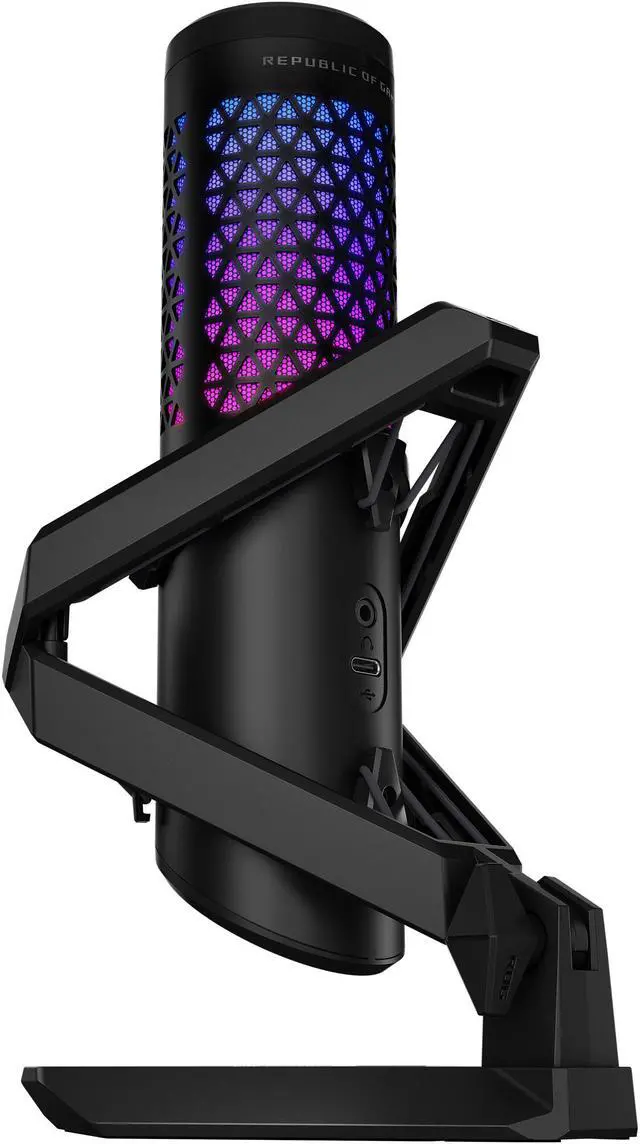 Alt view image 4 of 4 - ASUS ROG Carnyx USB gaming microphone certified by professional streamer, studio-grade 25 mm condenser capsule, high-pass filter, build-in pop filter, premium metal shock mount, Aura RGB, Black
