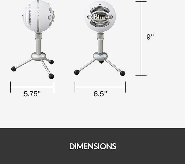 Alt view image 11 of 11 - Blue Snowball USB Microphone for PC, Mac, Gaming, Recording, Streaming, Podcasting, Condenser Mic with Cardioid and Omnidirectional Pickup Patterns, Stylish Retro Design – White