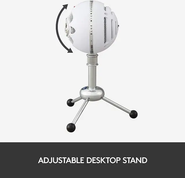 Alt view image 9 of 11 - Blue Snowball USB Microphone for PC, Mac, Gaming, Recording, Streaming, Podcasting, Condenser Mic with Cardioid and Omnidirectional Pickup Patterns, Stylish Retro Design – White