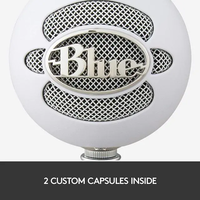 Alt view image 5 of 11 - Blue Snowball USB Microphone for PC, Mac, Gaming, Recording, Streaming, Podcasting, Condenser Mic with Cardioid and Omnidirectional Pickup Patterns, Stylish Retro Design – White