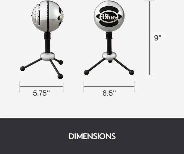 Alt view image 11 of 11 - Blue Snowball USB Microphone for PC, Mac, Gaming, Recording, Streaming, Podcasting, Condenser Mic with Cardioid and Omnidirectional Pickup Patterns, Stylish Retro Design – Brushed Aluminum