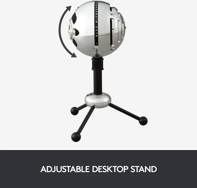 Alt view image 9 of 11 - Blue Snowball USB Microphone for PC, Mac, Gaming, Recording, Streaming, Podcasting, Condenser Mic with Cardioid and Omnidirectional Pickup Patterns, Stylish Retro Design – Brushed Aluminum