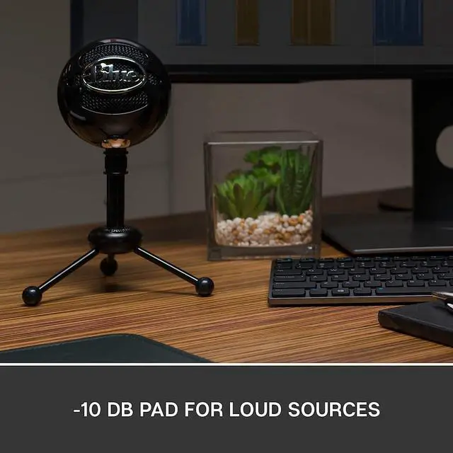 Alt view image 6 of 12 - Blue Snowball USB Microphone for PC, Mac, Gaming, Recording, Streaming, Podcasting, Condenser Mic with Cardioid and Omnidirectional Pickup Patterns, Stylish Retro Design – Gloss Black
