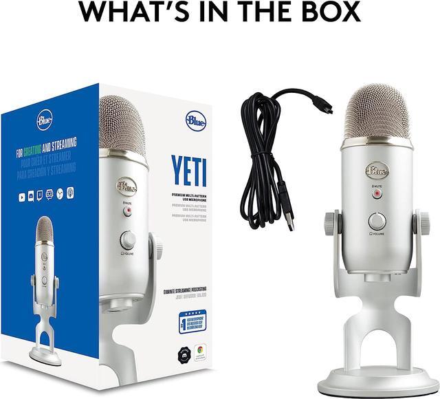 Alt view image 9 of 10 - Blue Yeti USB Microphone for PC, Mac, Gaming, Recording, Streaming, Podcasting, Studio and Computer Condenser Mic with Blue VO!CE effects, 4 Pickup Patterns, Plug and Play – Silver