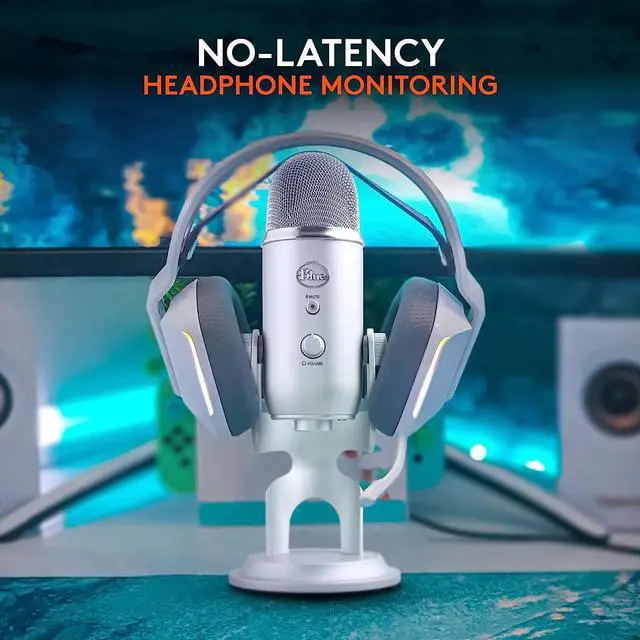 Alt view image 5 of 10 - Blue Yeti USB Microphone for PC, Mac, Gaming, Recording, Streaming, Podcasting, Studio and Computer Condenser Mic with Blue VO!CE effects, 4 Pickup Patterns, Plug and Play – Silver